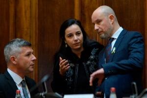 Састанак Билчика и Немеца са посланицима у Скупштини Србије