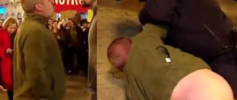 POSVAĐAO SE SA OKUPLJENIMA, PA NASRNUO NA POLICIJU! Usledilo filmsko hapšenje: Incident na Noćnom maršu u Zagrebu - pogledajte kako je uhapšen nasilnik! (VIDEO)