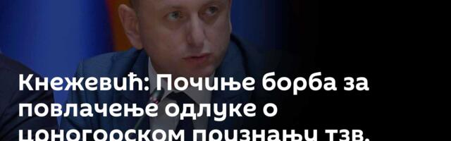 Кнежевић: Почиње борба за повлачење одлуке о црногорском признању тзв. Косова