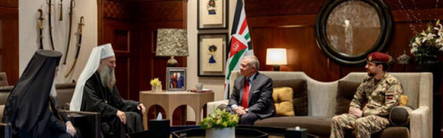 Патријарх Порфирије у Јордану са јорданским краљем и патријарсима Јованом и Теофилом