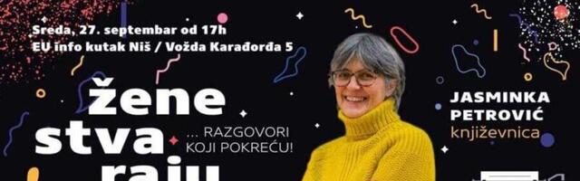 „Žene stvaraju – razgovori koji pokreću“. Razgovor sa Jasminkom Petrović u Nišu