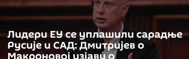 Лидери ЕУ се уплашили сарадње Русије и САД: Дмитријев о Макроновој изјави о комуникацији са Москвом