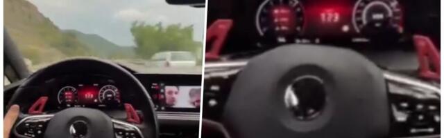 DIVLJAČKA VOŽNJA KOD NOVOG PAZARA! Jeziv snimak kruži mrežama, kazaljka pokazuje 173 km/h, vozač obilazi kolonu i sve snima DOK VOZI (VIDEO)
