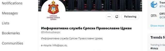 Srpska Pravoslavna Crkva otvorila nalog na društvenoj mreži X