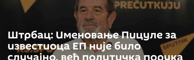 Штрбац: Именовање Пицуле за известиоца ЕП није било случајно, већ политичка порука