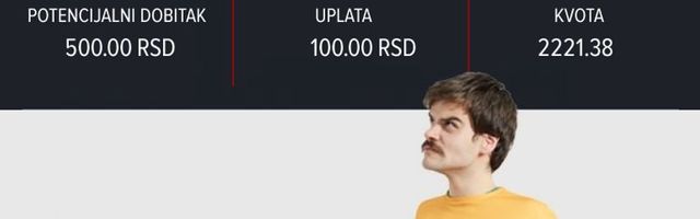 LUDI TIKET (-), nedelja, 226.581 dinar: Kad pogodiš kvotu 28 na jednom paru, i obore te golovi u Turkmenistanu