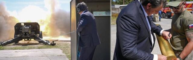 Gašić na vojnom poligonu u Slovačkoj: Ministar odbrane lično ispalio projektil iz topa! (FOTO)
