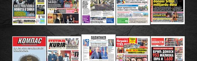 NASLOVNE STRANE SUTRAŠNJIH NOVINA: Prelistavanje štampe za četvrtak, 28. maj 2026. godine