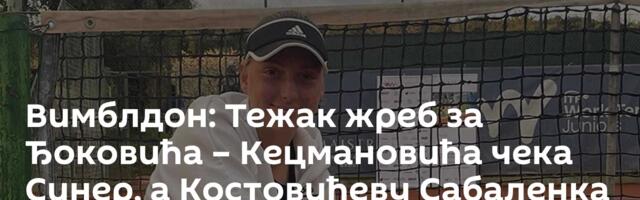 Вимблдон: Тежак жреб за Ђоковића – Кецмановића чека Синер, а Костовићеву Сабаленка