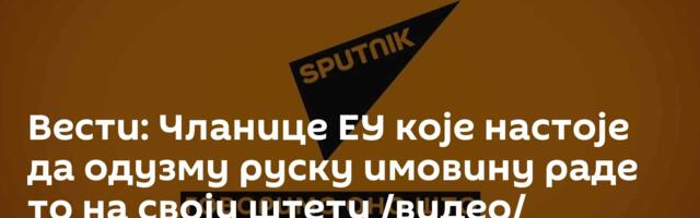 Вести: Чланице ЕУ које настоје да одузму руску имовину раде то на своју штету /видео/