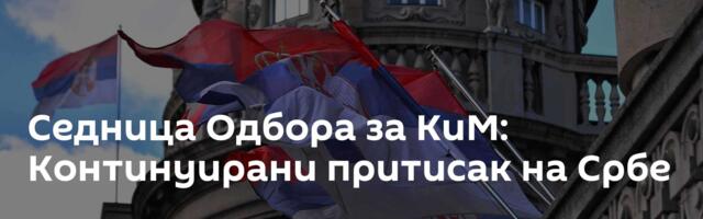 Седница Одбора за КиМ: Континуирани притисак на Србе