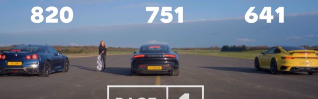 Porsche 911 992 Turbo S vs Porsche Taycan Turbo S vs Nissan GT-R (VIDEO)