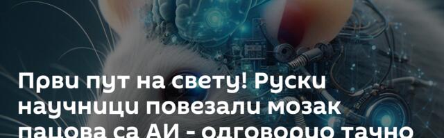 Први пут на свету! Руски научници повезали мозак пацова са АИ - одговорио тачно на стотине питања