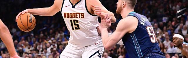 JOKIĆ FANTASTIČNIM ZAKUCAVANJEM DIGAO HALU NA NOGE: Srpski supestar školovao Rudija  Gobera