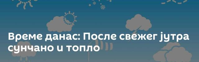 Време данас: После свежег јутра сунчано и топло
