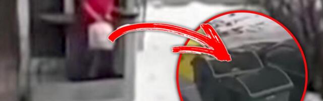 Baba precizna kao Jokić: Bez koske ubacila kesu s đubretom u kantu sa drugog sprata! Ljudi šokirani (VIDEO)