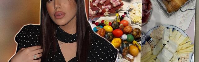 PRŠUTA, VIŠE VRSTA SIRA, KIFLICE... Una Čolić pokazala kako se slavi Vaskrs u Čolinom domu, sto  pun đakonija, poseban poklon jeostavio bez teksta (FOTO)