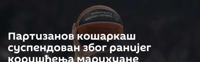 Партизанов кошаркаш суспендован због ранијег коришћења марихуане