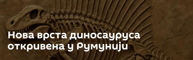Нова врста диносауруса откривена у Румунији