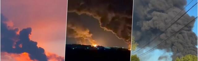 ŽESTOK UKRAJINSKI NAPAD NA RUSKU NAFTNU INDUSTRIJU! Odjeknule eksplozije, skladišta nafte u plamenu, stanovništvo evakuisano: Zelenski objavio snimke (VIDEO)