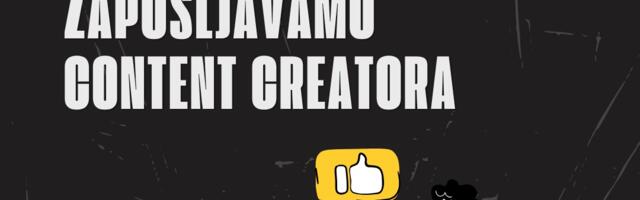 Tražimo junior Content creatora: Ako ti je pisanje prirodno kao skrolovanje, pošalji nam CV