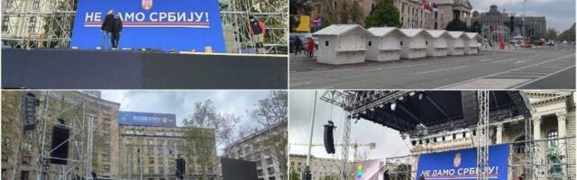 "NE DAMO SRBIJU!" PRIPREME U PUNOM JEKU: Beograd se sprema za svenarodni skup - Centralni dan u subotu (FOTO/VIDEO)