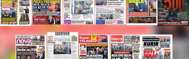 NASLOVNE STRANE SUTRAŠNJIH NOVINA: Prelistavanje štampe za petak, 28. novembar 2025. godine
