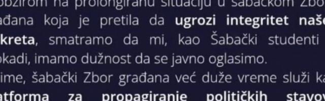 ŠABAČKI STUDENTI BLOKADERI: Zborovi su nas ugrozili