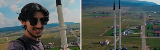 Poznati svijetski influenser na najvišoj munari u Evropi  – Jedinstveni prizor (VIDEO)