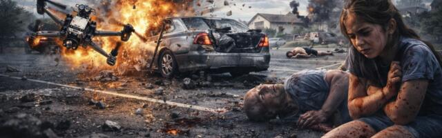 PAKAO U BELGORODU: Dronovi udarili na civile, automobili razneti na putu