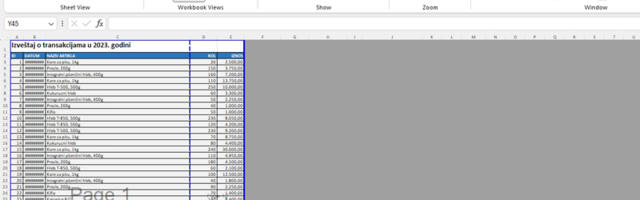 Pogledi na Excel tabele