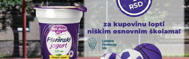 Dinar od svake prodate čaše "Milk House“ planinskog jogurta ide za kupovinu lopti osnovnim školama