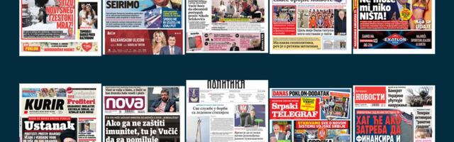 NASLOVNE STRANE SUTRAŠNJIH NOVINA: Prelistavanje štampe za nedelju, 11. januar 2026. godine