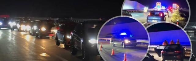 Snimak jezivog udesa na "Milošu Velikom"! Automobil smrskan, vozila se provlače između stakla (FOTO)