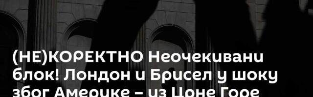 (НЕ)КОРЕКТНО Неочекивани блок! Лондон и Брисел у шоку због Америке – из Црне Горе изненадни вето