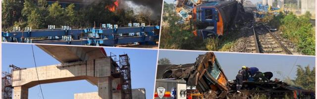 KRAN PAO NA VOZ NA TAJLANDU I PRESEKAO GA NA POLA! Vagoni se zapalili, strašna nesreća na Tajlandu, broje se mrtvi "Glasan zvuk, pa dve eksplozije" (FOTO,VIDEO)