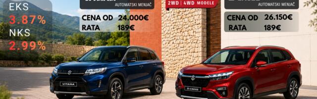 Suzuki nikada povoljnije: Vitara i S-Cross sa automatskim menjačem, 2WD ili 4WD, uz kamatu od 2,99