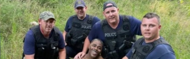 Ptičica-Policajci se nakon potere fotografisali sa odbeglim pljačkašem