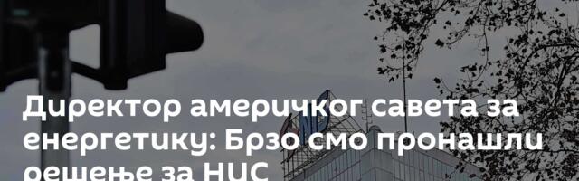 Директор америчког савета за енергетику: Брзо смо пронашли решење за НИС