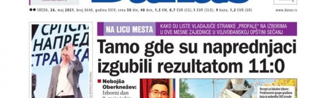 KOLIKO SU SAMO JADNI, BEDNI I SMEŠNI! Đilasovski "Danas" kao glavnu vest objavio "poraz" SNS u dve Mesne zajednice u Vojvodini!