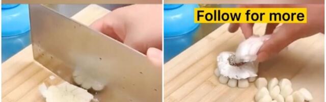 Očistite beli luk u dva poteza (VIDEO)