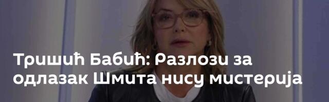 Тришић Бабић: Разлози за одлазак Шмита нису мистерија