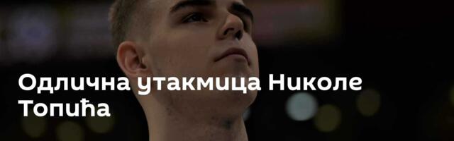 Одлична утакмица Николе Топића