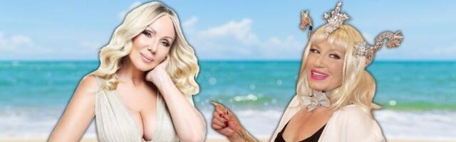 (FOTO 18+) Rani radovi pevačica! Lepa Brena maže Nadu Topčagić šlagom po golim grudima!