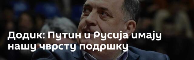Додик: Путин и Русија имају нашу чврсту подршку