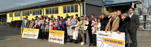 Kompanija Unipromet i ove godine podelili vaučere za bebe - donaciju dobilo i čačansko porodilište i predškolske ustanove