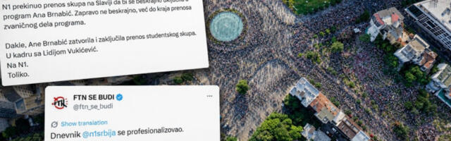 Сукоб блокадера и Н1: активисти негодују због прекида преноса скупа на Славији