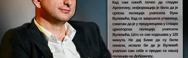 "NE DAJ BOŽE DA SU BILI PENALI, ISPALO BI DA JE VULEVIĆ UHAPSIO SAM SEBE" Knežević u svom stilu pecnuo crnogorski MUP za prisvajanje rezultata srpske policije