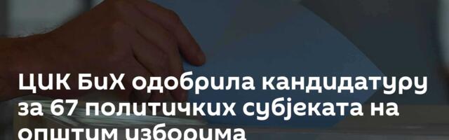 ЦИК БиХ одобрила кандидатуру за 67 политичких субјеката на општим изборима