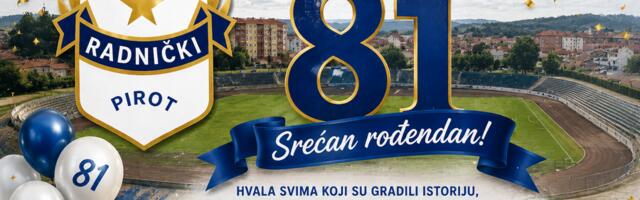 FK Radnički iz Pirota slavi danas 81. rođendan